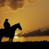 cowboy-on-horse-at-sunset